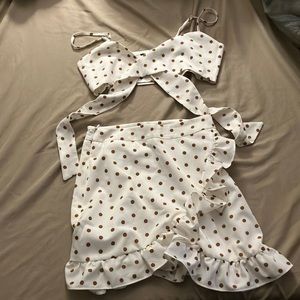 Tie top with matching skirt